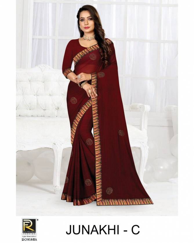 Junakhi By Ronisha Color Set Party Wear Sarees Catalog